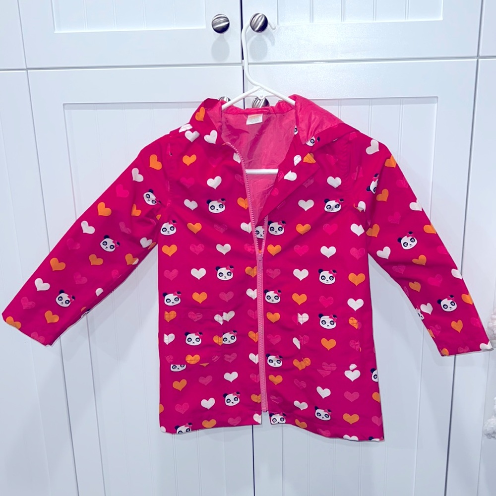 Childrens Place panda and heart Raincoat size 5/6